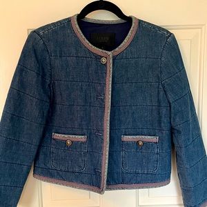 J Crew Collection Quilted Denim Jacket